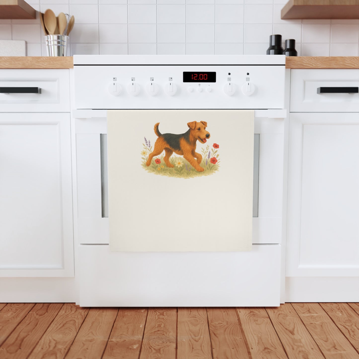 Welsh Terrier Cotton Tea Towel
